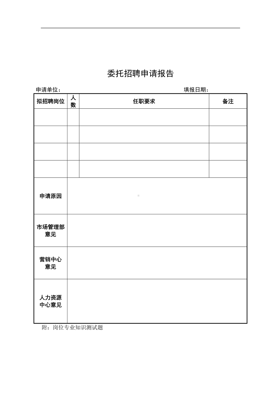 某某公司委托招聘申请报告.docx_第1页