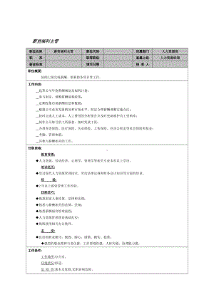 MM公司薪资福利主管岗位说明书.docx