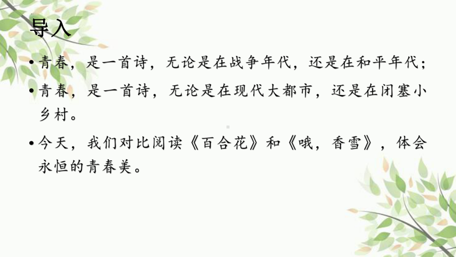 3《百合花》《哦香雪》ppt课件24张 2022-2023学年统编版高中语文必修上册.pptx_第2页