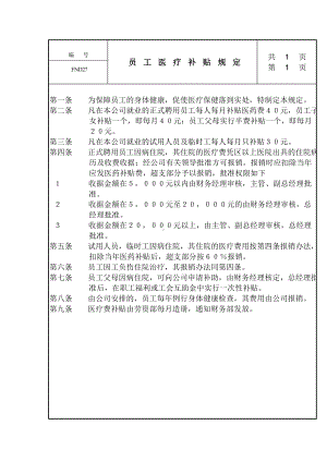 某某公司员工医疗补贴规定.docx