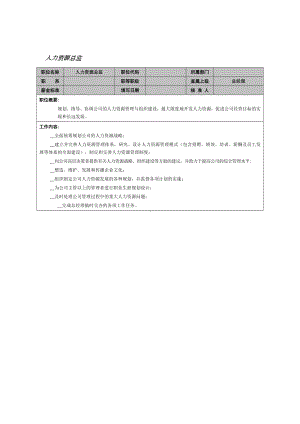 MM公司人力资源总监岗位说明书.docx