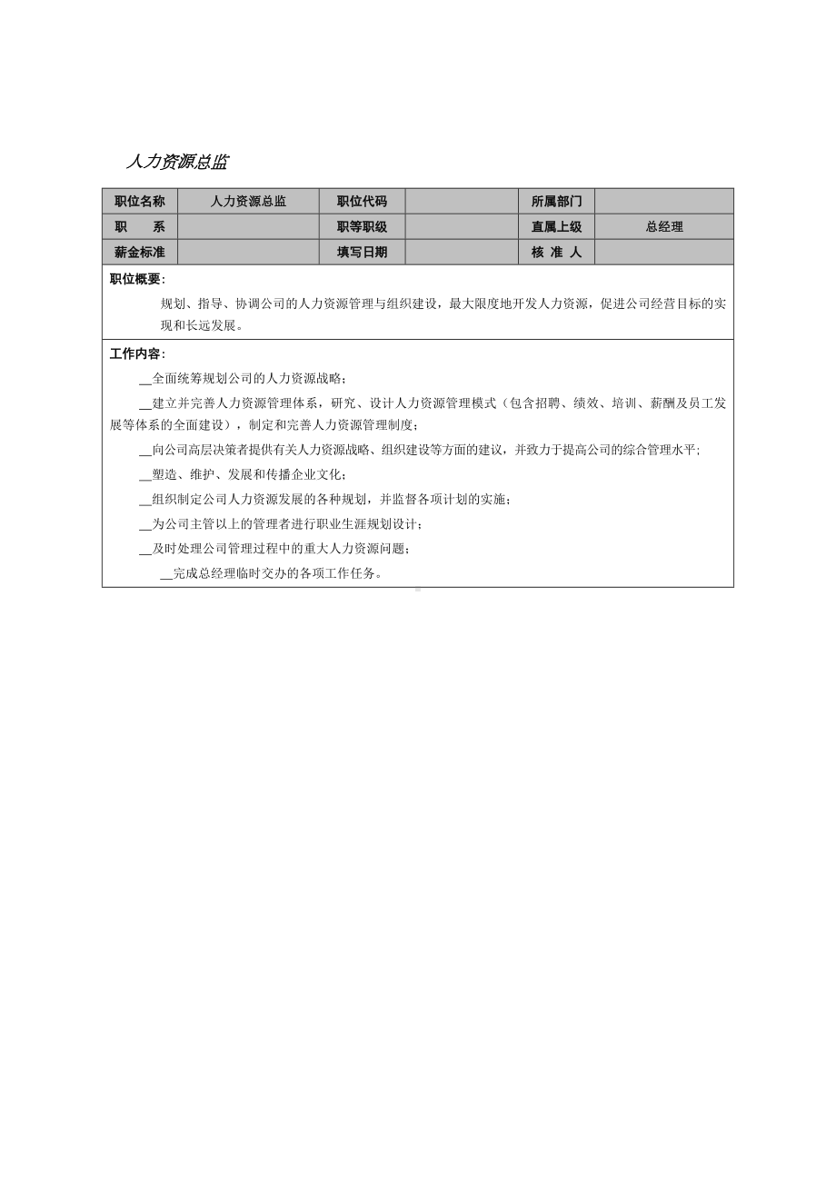 MM公司人力资源总监岗位说明书.docx_第1页