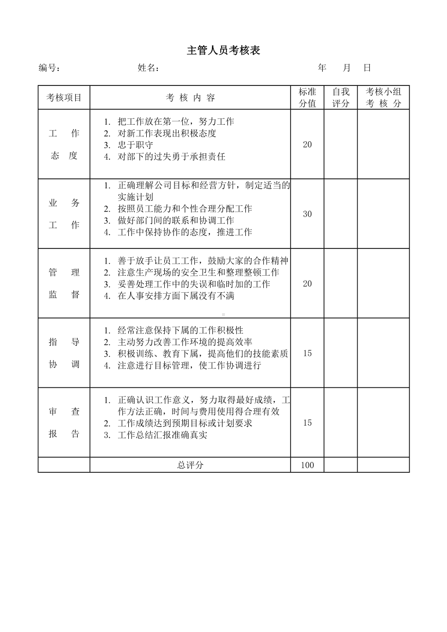 主管人员考核表09.docx_第1页