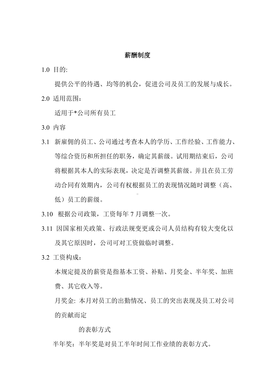 某某公司薪酬政策.docx_第1页