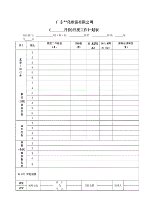 广东茂名化妆品KPI格式表单.docx