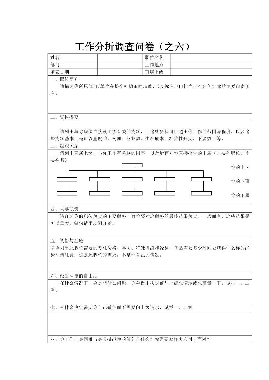 工作分析调查问卷（08）.docx_第1页