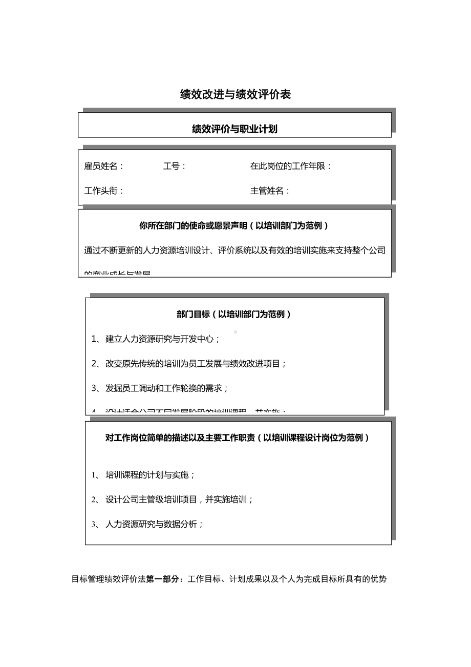 某公司绩效改进与绩效评价表.docx_第1页