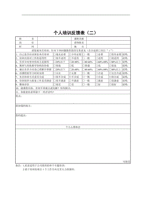 个人培训反馈表(02).docx