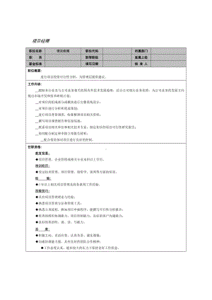 MM公司项目经理岗位说明书.docx