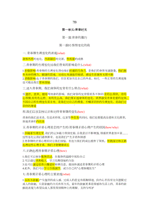 部编版七年级道德与法治下册全一册知识点总结.docx