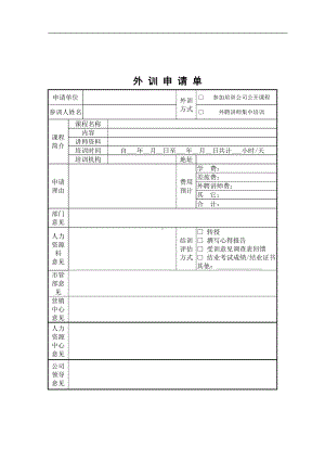 某某公司外训申请单.docx