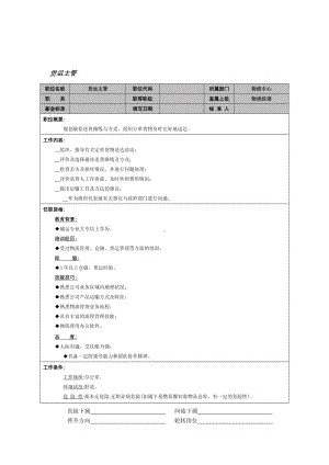 MM公司货运主管岗位说明书.docx