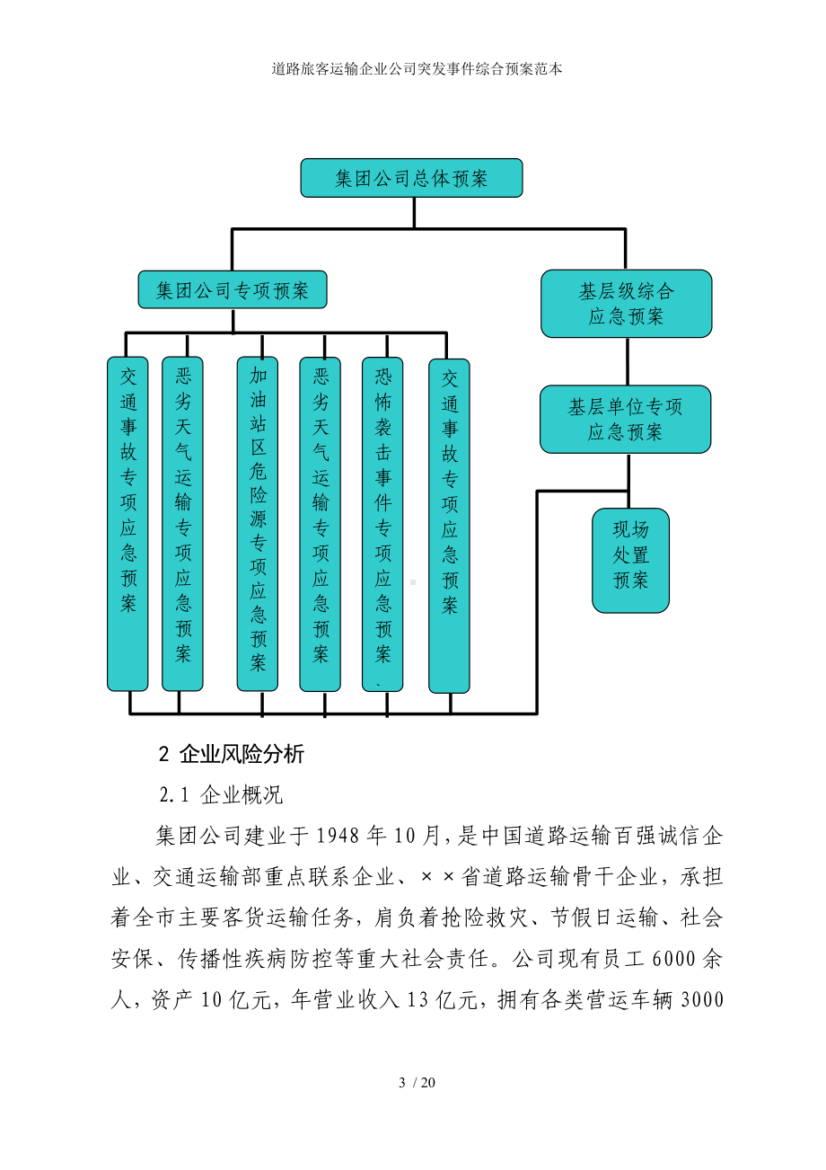 道路旅客运输企业公司突发事件综合预案范本参考模板范本.doc_第3页