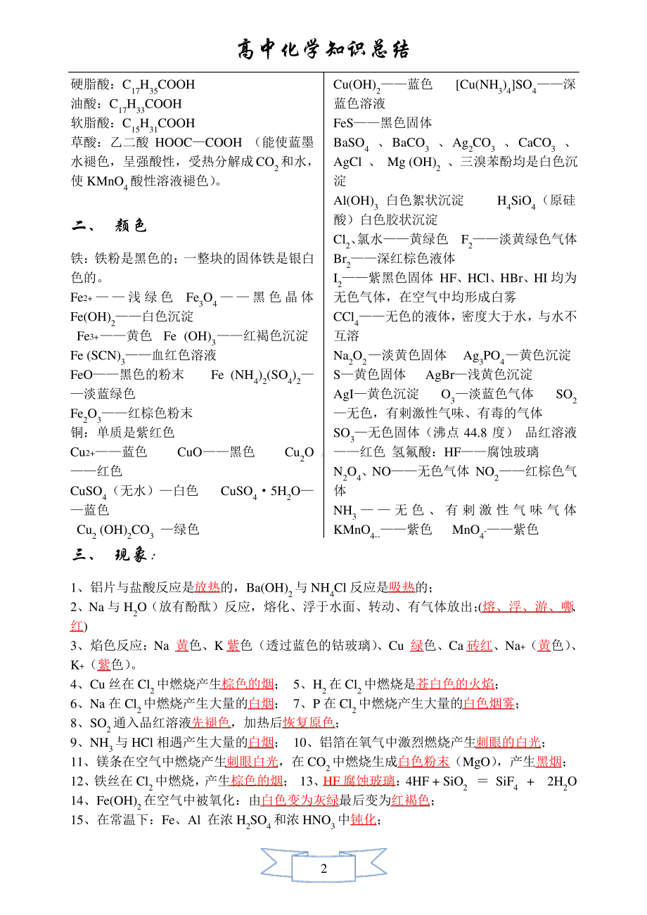 2023-2024学年高中化学必考知识点总结含知识框架.pdf_第2页