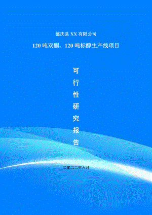 120吨双酮、120吨标醇生产线项目可行性研究报告建议书.doc