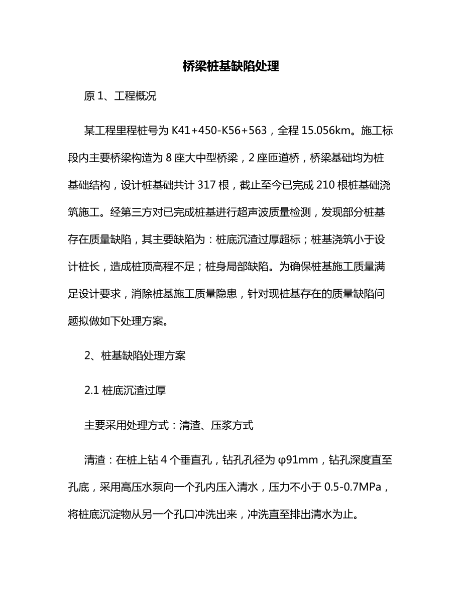 桥梁桩基缺陷处理.docx_第1页