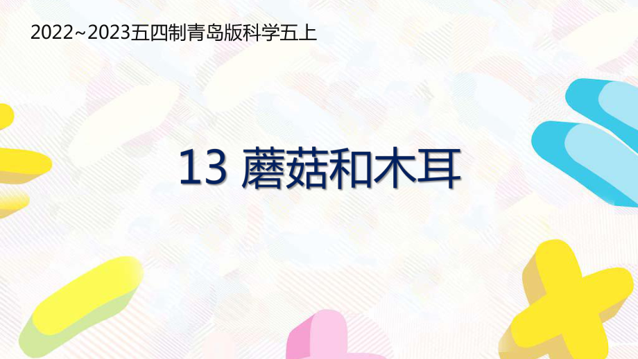 五四制青岛版2022-2023五年级科学上册第四单元第13课《蘑菇和木耳》课件（定稿）.pptx_第1页