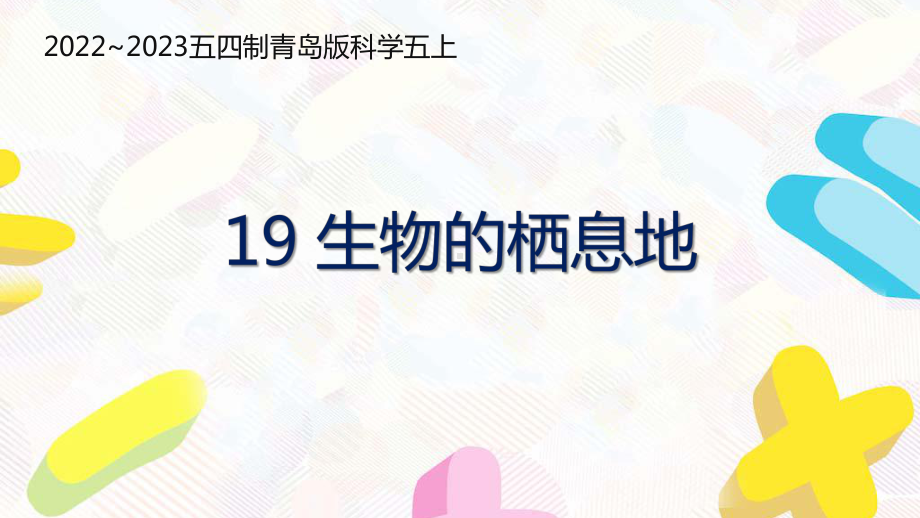 五四制青岛版2022-2023五年级科学上册第六单元第19课《生物的栖息地》课件（定稿）.pptx_第1页