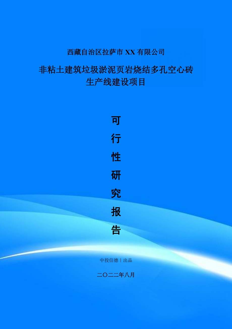 非粘土建筑垃圾淤泥页岩烧结多孔空心砖可行性研究报告建议书.doc_第1页