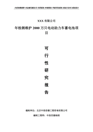 年检测维护2000万只电动助力车蓄电池可行性研究报告申请报告.doc