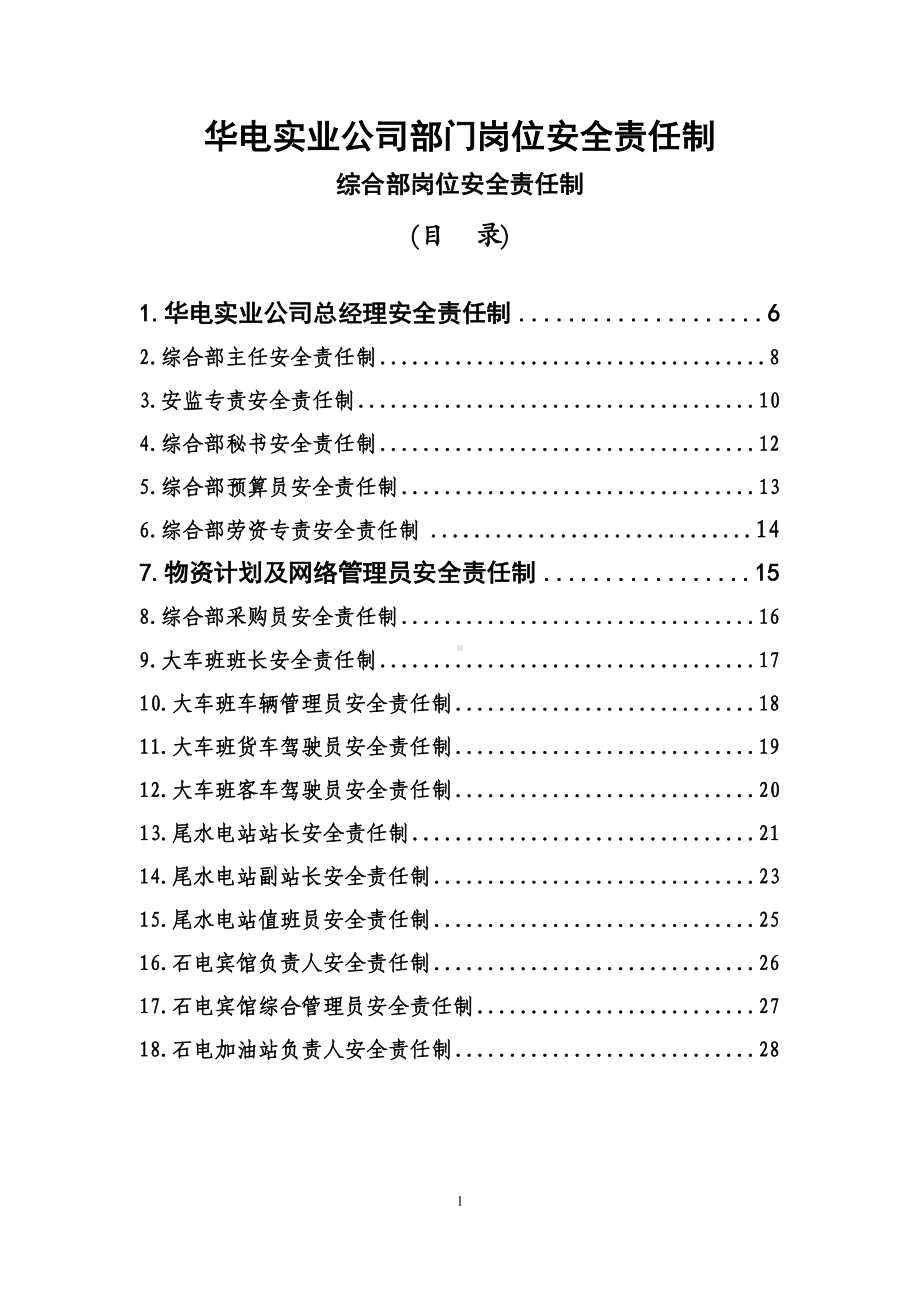 电力部门岗位安全责任制参考模板范本.doc_第1页