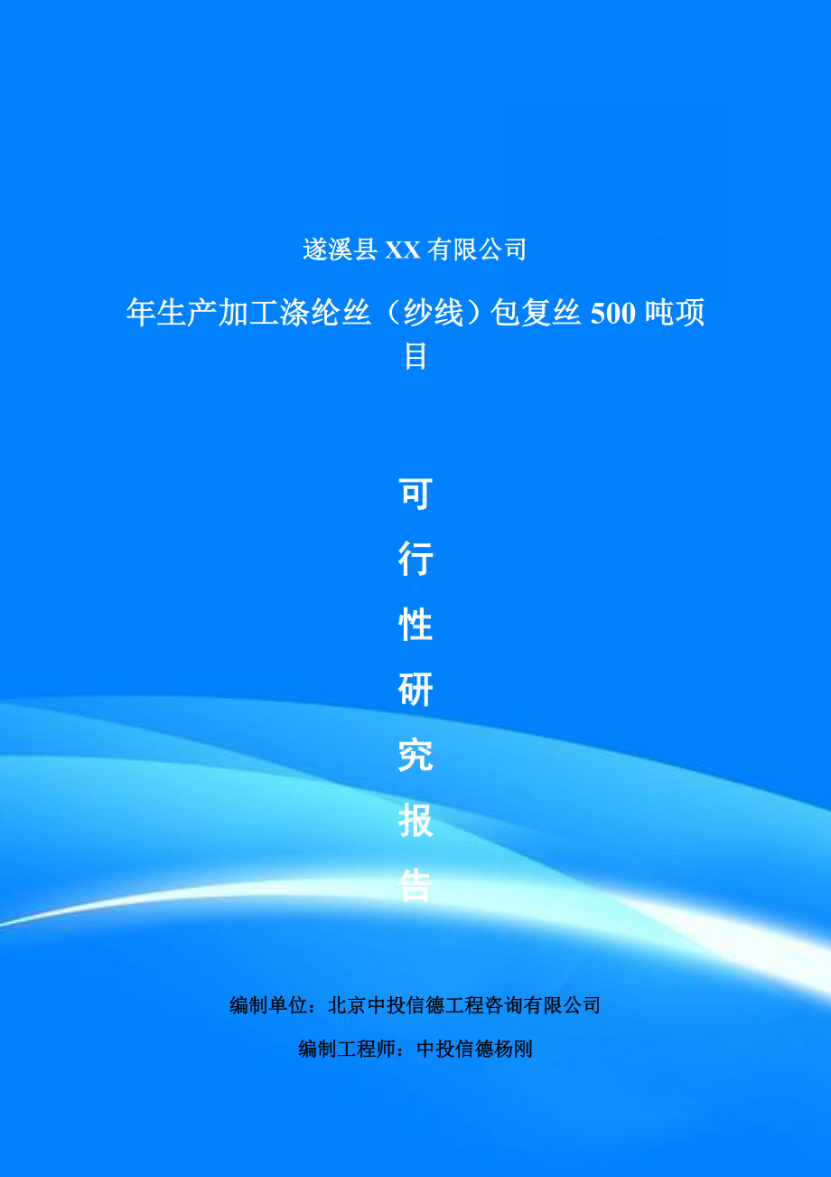 年生产加工涤纶丝（纱线）包复丝500吨可行性研究报告建议书申请备案.doc_第1页