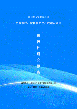 塑料颗粒、塑料制品项目可行性研究报告申请备案立项.doc