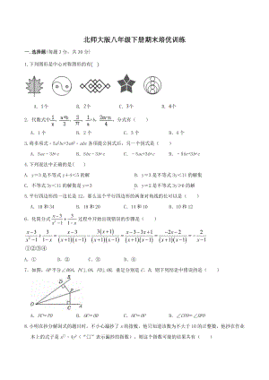 2021—2022学年北师大版数学八年级下册期末培优训练.docx