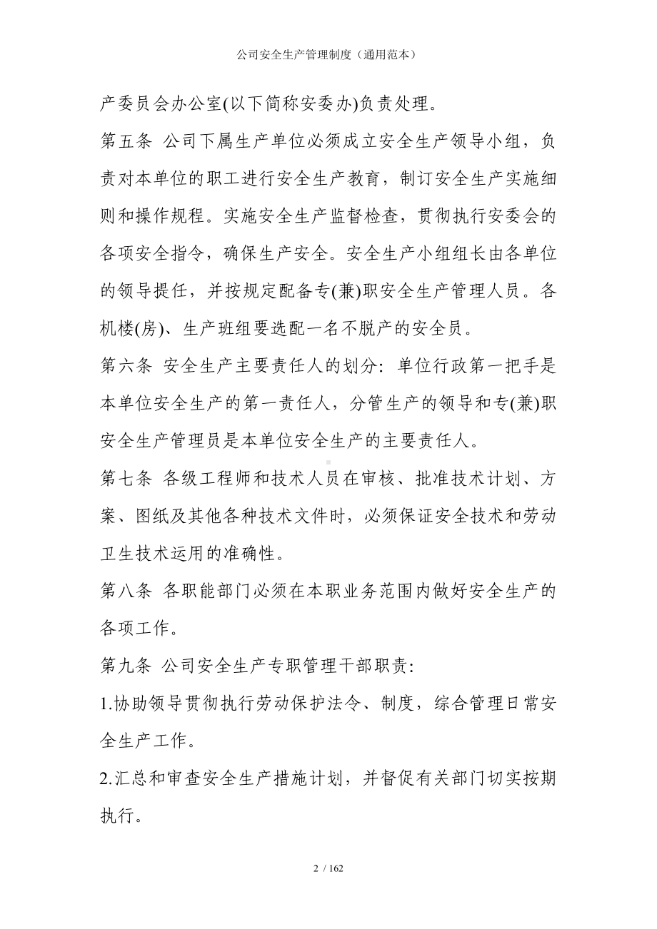 公司安全生产管理制度通用参考模板范本.doc_第2页