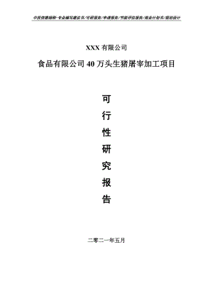 食品有限公司40万头生猪屠宰加工可行性研究报告申请报告.doc