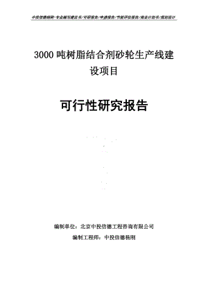 3000吨树脂结合剂砂轮可行性研究报告申请建议书案例.doc