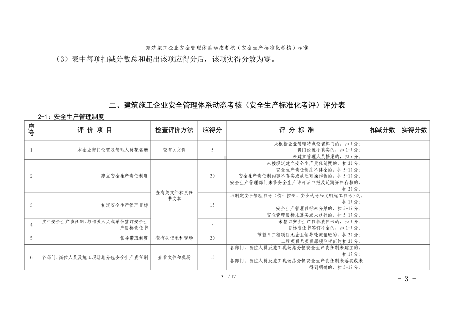 建筑施工企业安全管理体系动态考核（安全生产标准化考核）标准 ()参考模板范本.doc_第3页