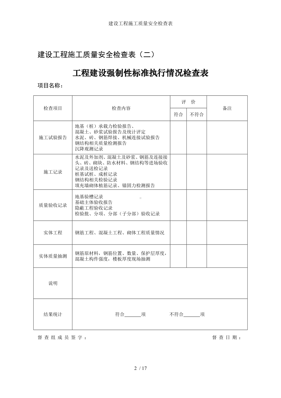 建设工程施工质量安全检查表参考模板范本.doc_第2页