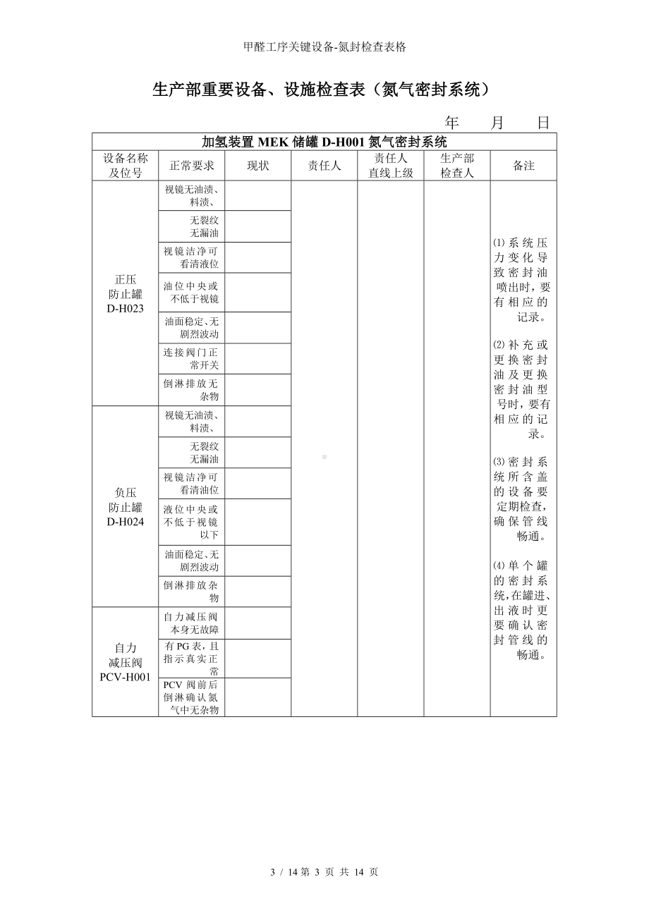 甲醛工序关键设备-氮封检查表格参考模板范本.doc_第3页