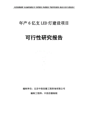 年产6亿支LED灯建设可行性研究报告申请建议书案例.doc