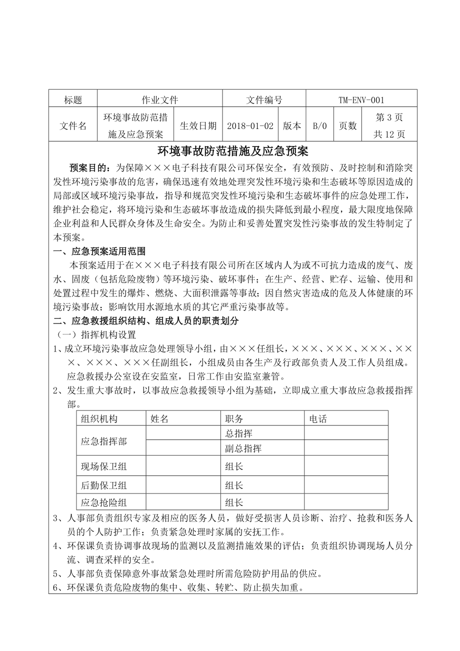 环保事故防范措施及应急预案参考模板范本.doc_第3页