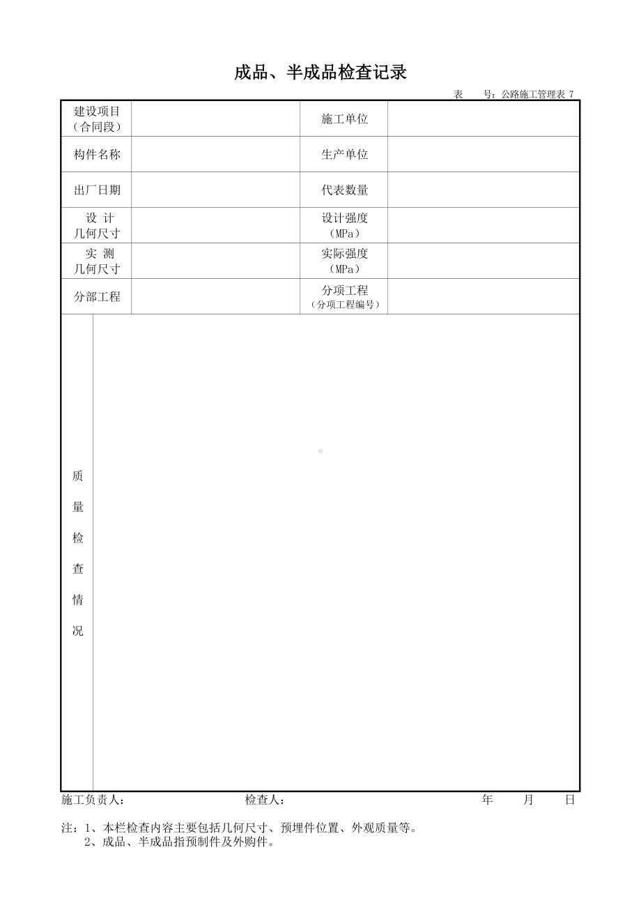 成品、半成品检查记录.docx_第1页