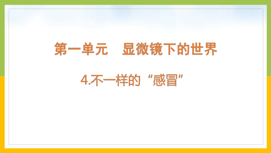 大象版2022-2023六年级科学上册《1.4 不一样的“感冒”》课件.pptx_第1页