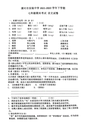 河南省漯河市实验 2021-2022学年七年级下学期期末考试语文试卷.pdf