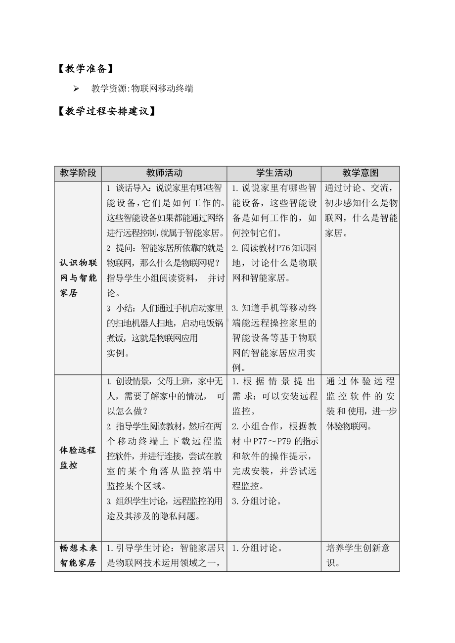 第二单元 活动四 体验智能家居 教案（表格式）-沪科版六年级下册《信息技术》.doc_第2页