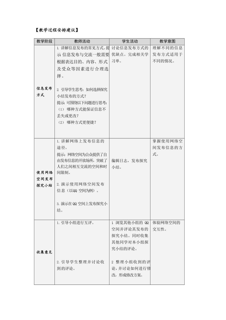 第一单元 活动四 分享探究情况 教案（表格式）-沪科版五年级下册《信息技术》.doc_第2页