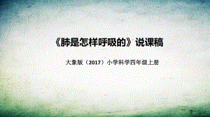 4.3肺是怎样呼吸的 说课稿 ppt课件(共33张PPT)-2022新大象版四年级上册《科学》.pptx