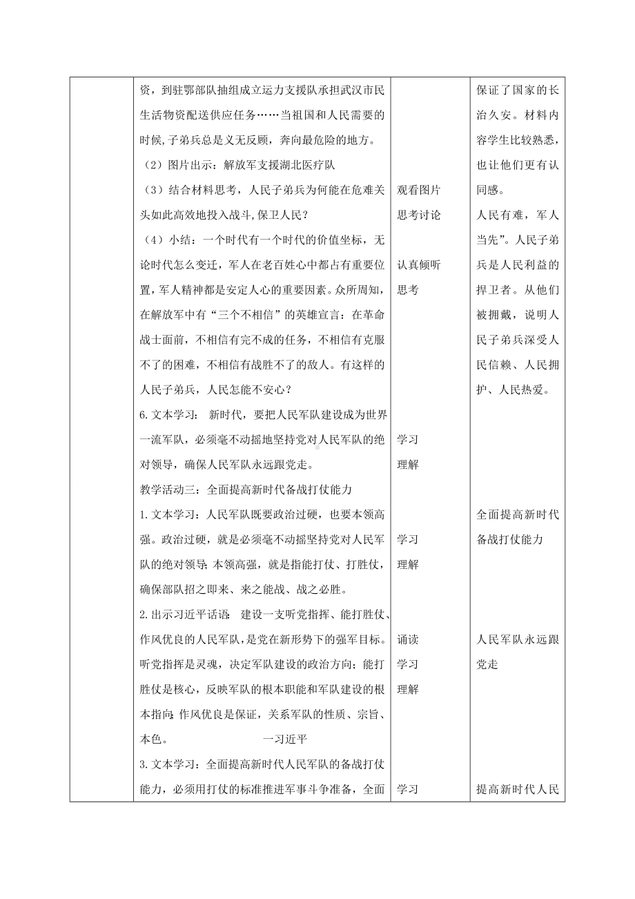 6.2 军强才能国安 教案-《习近平新时代中国特色社会主义思想学生读本》（初中）.doc_第3页