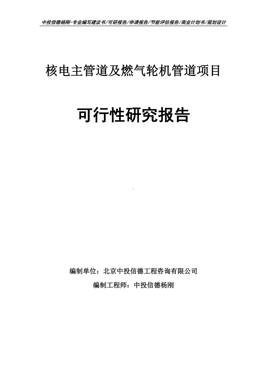 核电主管道及燃气轮机管道可行性研究报告案例.doc_第1页