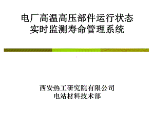 电厂高温高压部件运行状态实时监测寿命管理系统课件.ppt