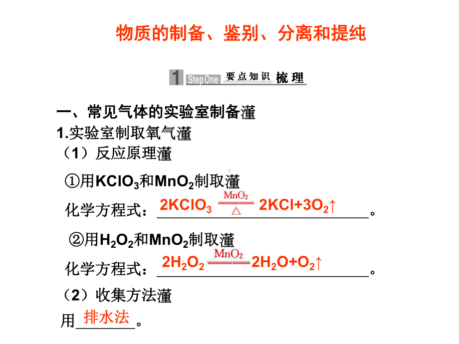 物质的制备鉴别分离和提纯常见气体的试验室制备1课件.ppt_第1页