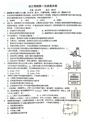 湖南省长沙市湘一立信实验 2021-2022学年九年级下学期第一次模考物理试题.pdf