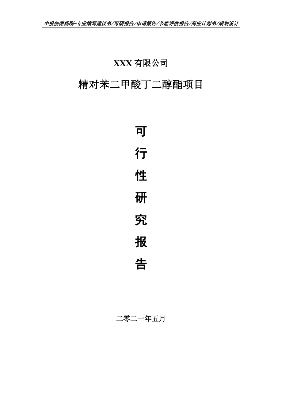 精对苯二甲酸丁二醇酯项目可行性研究报告申请建议书.doc_第1页