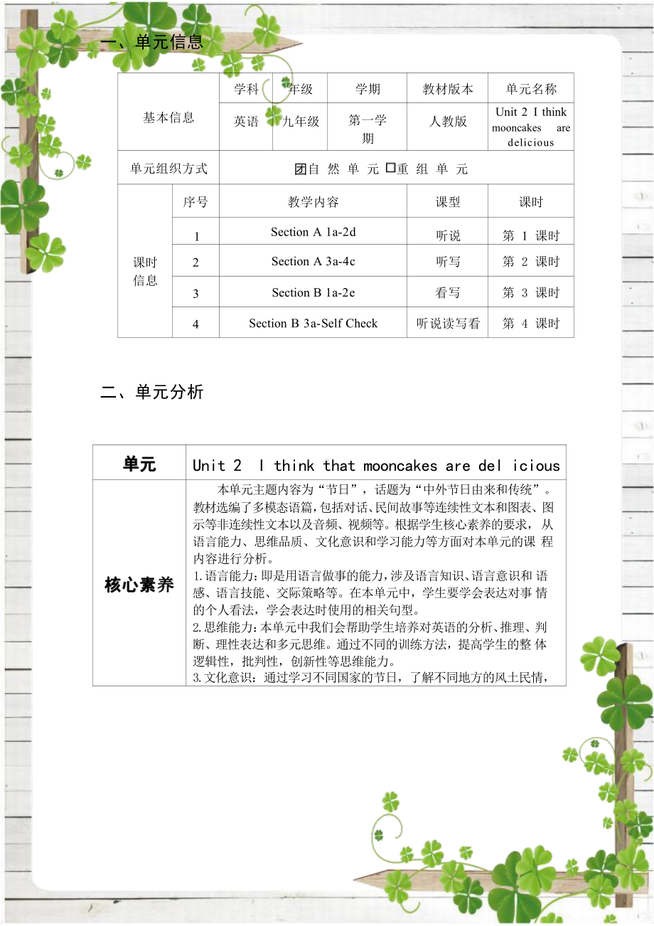 [信息技术2.0微能力]：中学九年级英语上（第二单元）Section A 1a-2d-中小学作业设计大赛获奖优秀作品[模板]-《义务教育英语课程标准（2022年版）》.pdf_第2页