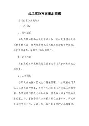 台风应急方案策划四篇.docx